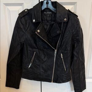 Miss Selfridge Black Faux Leather Biker Jacket